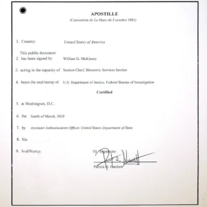 FBI Apostille Service